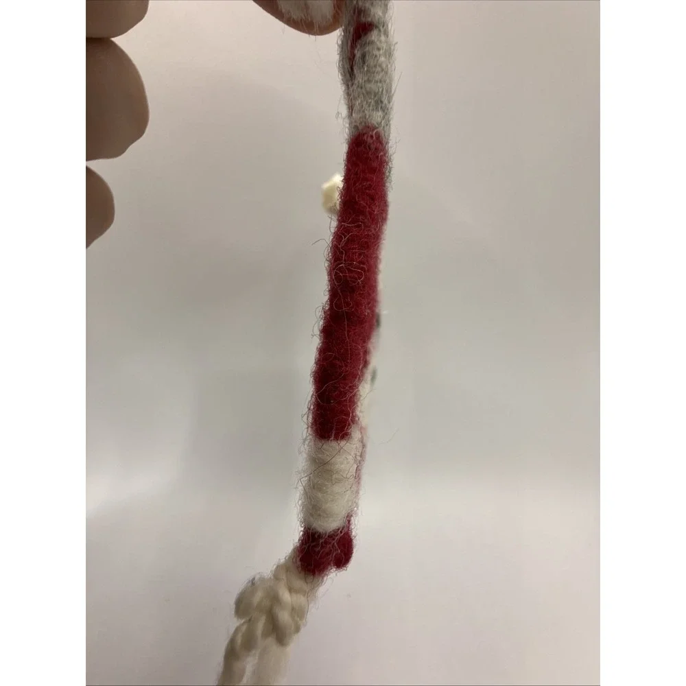 Alaska Artisan Hand Crafted Leather Fur Eskimo Ornament & Woven Santa Blanket